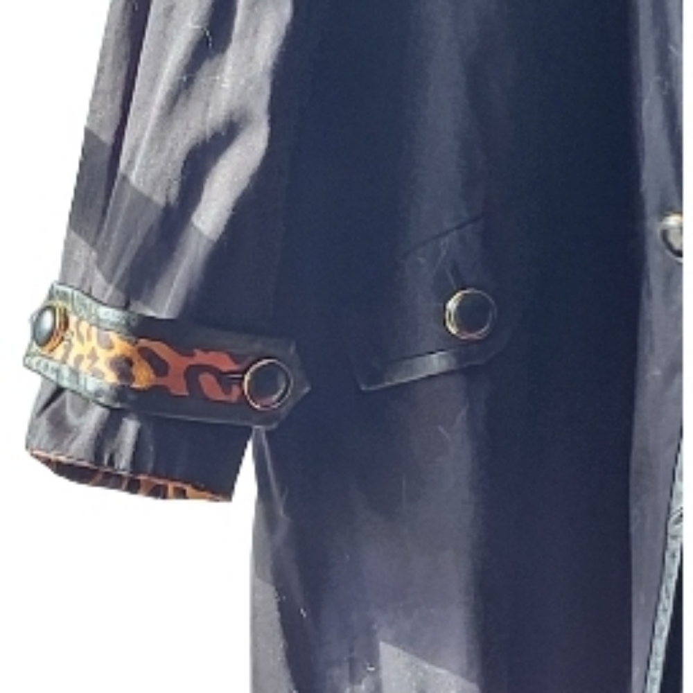 Jones of New York Coat Reversible Womens Trench Black/Animal Print Sz 3X - Picture 6 of 8